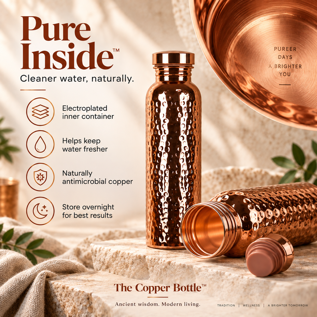 Pure inside – electroplated inner container